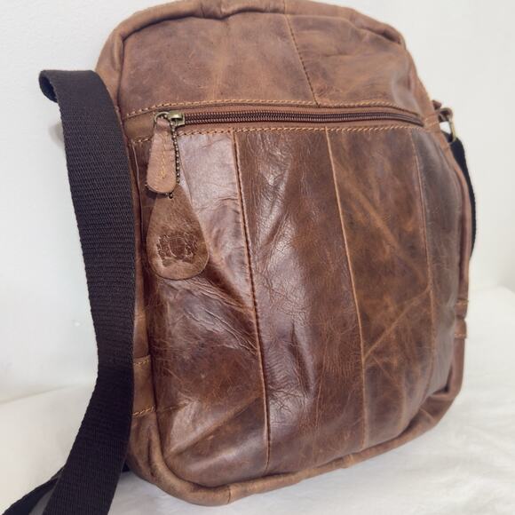 Vintage Brown Leather Crossbody Messenger Bag – Style Unisex’s - Picture 7 of 12